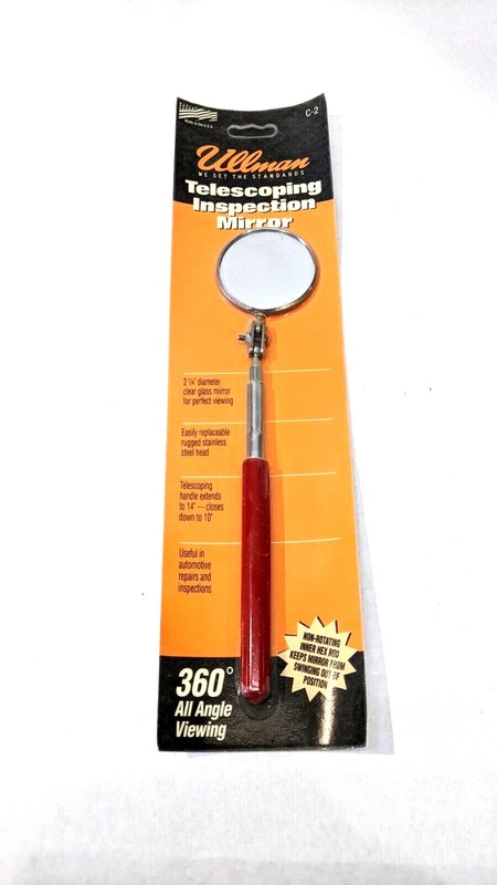 Ullman C-2 Telescoping Inspection Mirror 2-1/4" Diameter 10-14" Length BOX OF 12 gallery