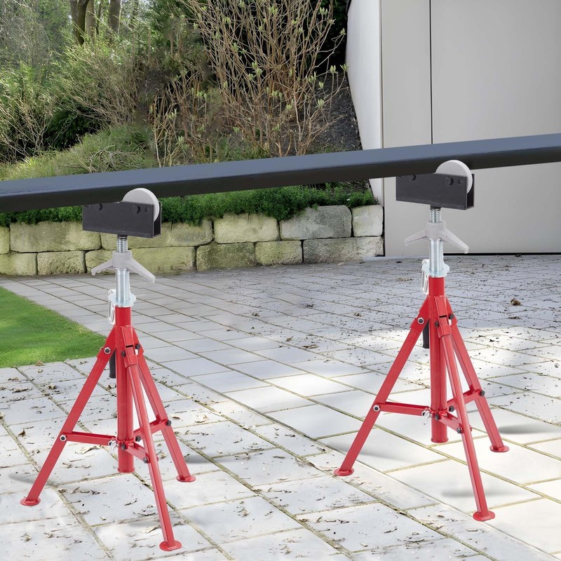 Portable Roller Tripod Pipe Jack Stand Adjustable Height 28-52" 1/8"-12" 2500LBS gallery
