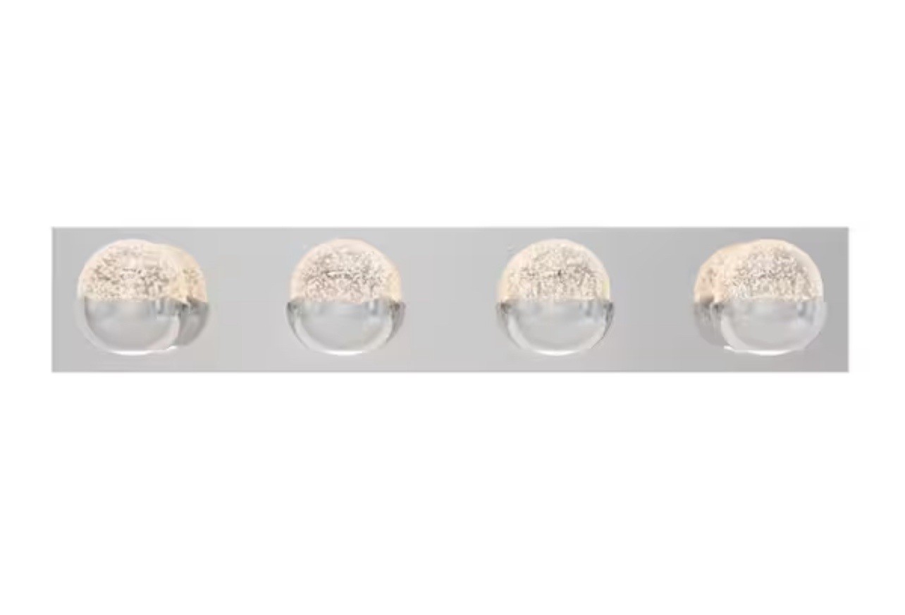 Artika Oracle 27" Chrome Integrated LED 5 CCT 4-Vanity Light Bar w/ Bubble Glass gallery