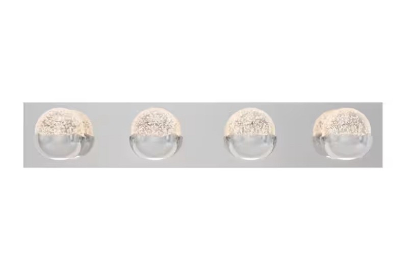 Artika Oracle 27" Chrome Integrated LED 5 CCT 4-Vanity Light Bar w/ Bubble Glass gallery