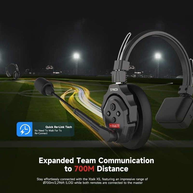 Keenous SYNCO XTALK X2 Wireless Intercom Headset System 2.4GHz 1148ft/350m Long gallery