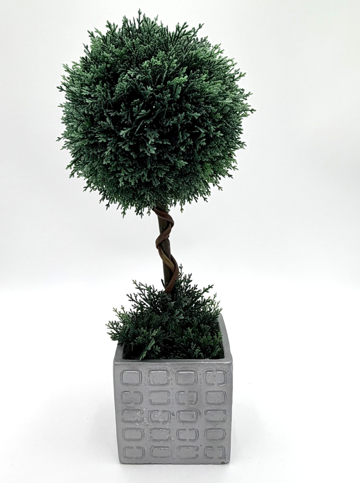 Artificial Topiary Tree Twisted in Pot Faux Plant Home Decor Greenery Pre Owned gallery