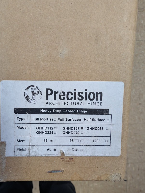 PRECISION HEAVY DUTY GEARED HINGE COMERCIAL GRADE 83" ALUMINUM gallery