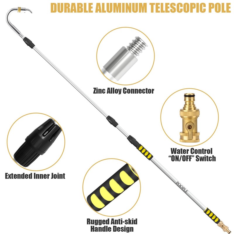 POOPLE Gutter Cleaning Tools from The Ground, 20FT Reach Telescoping 12FT gallery
