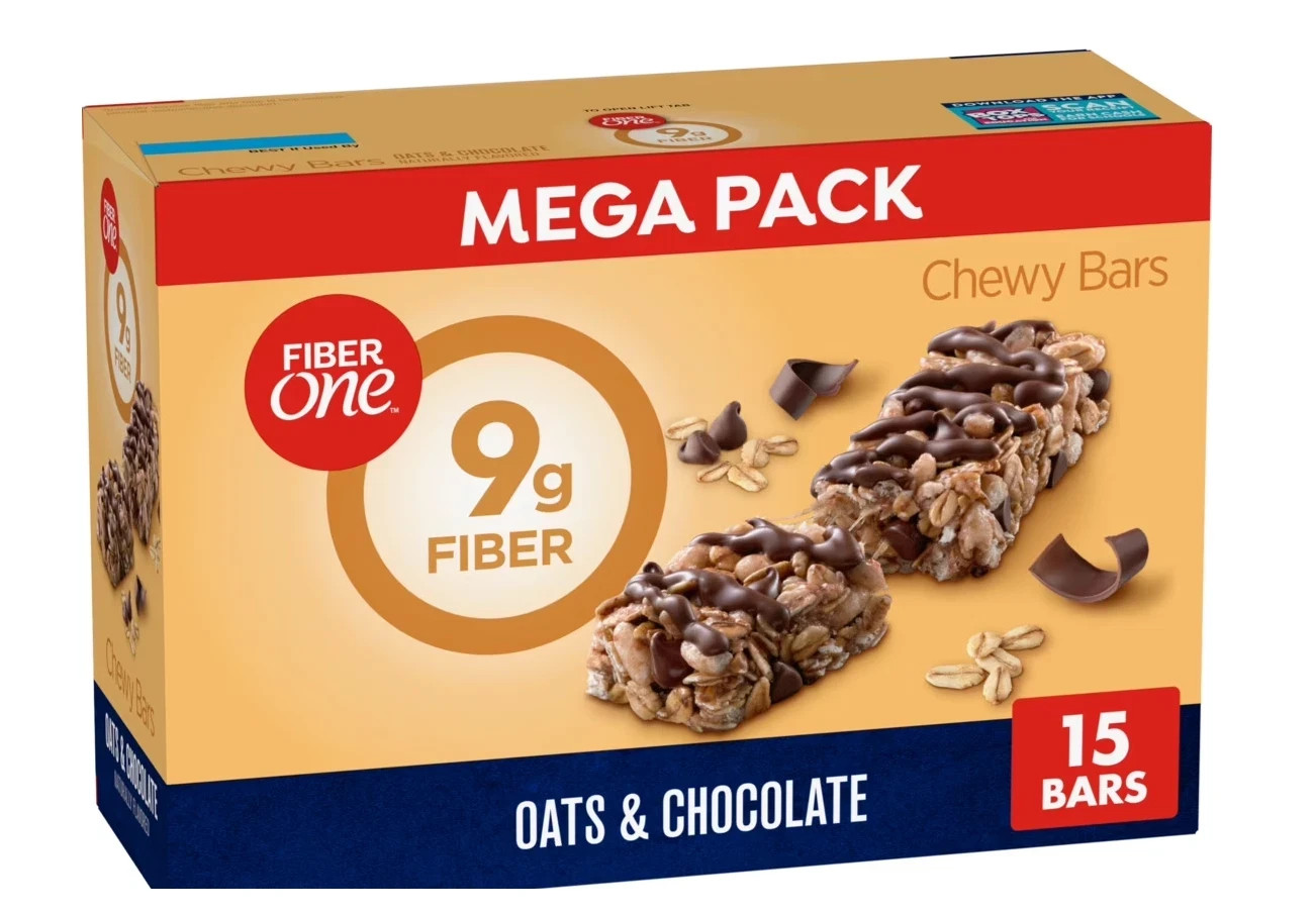 Fiber One Chewy Bars, Oats & Chocolate, Fiber Snacks, Mega Pack, 30 ct gallery