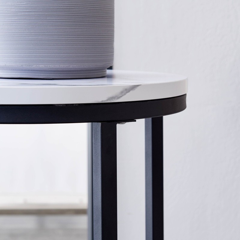 Faux Marble End/Side Table With MDF Top & Metal Frame For Any Small Space gallery