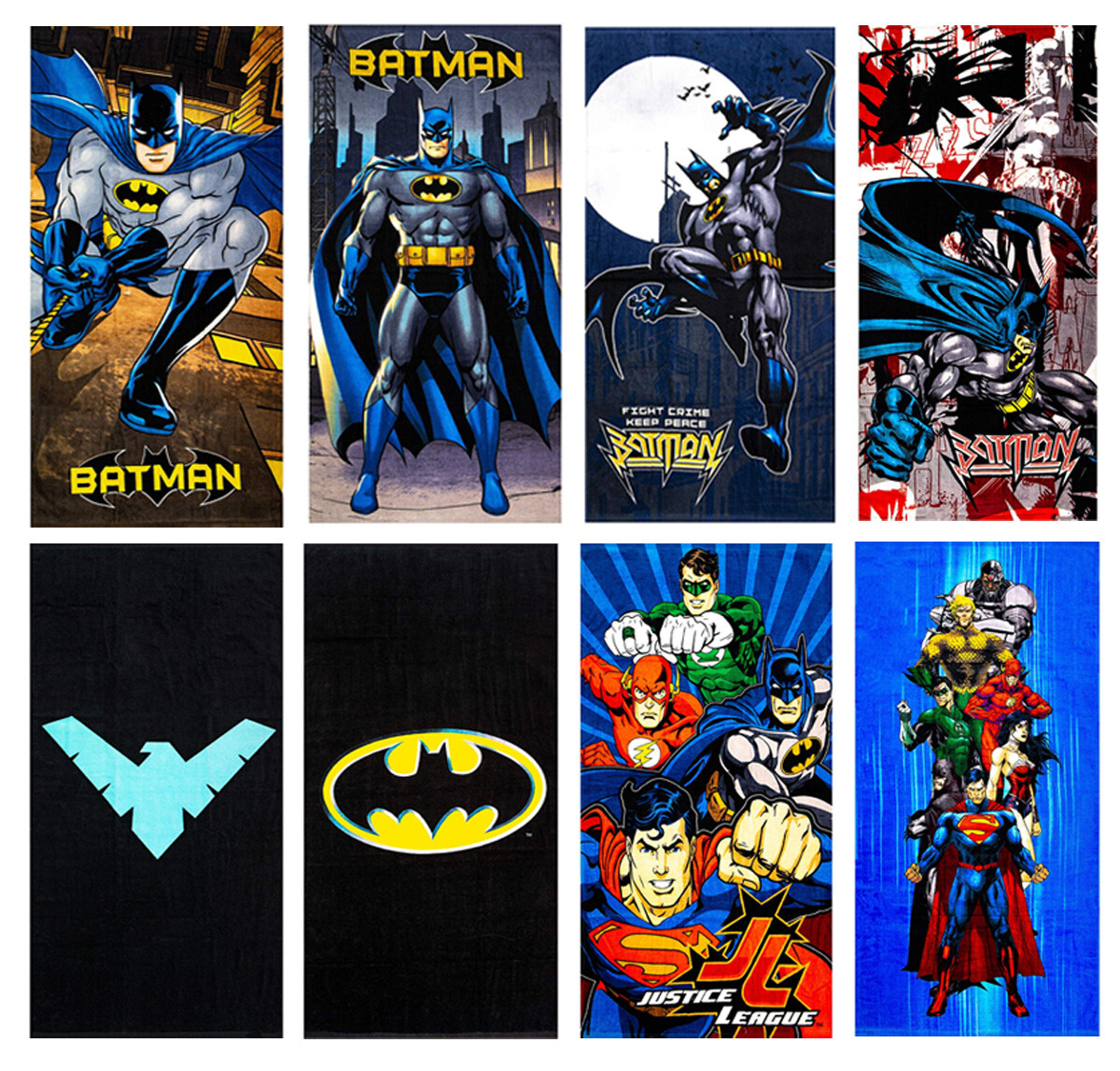 Batman DC Comics Beach Towel in 8 Design 100% Cotton 28"x58" gallery