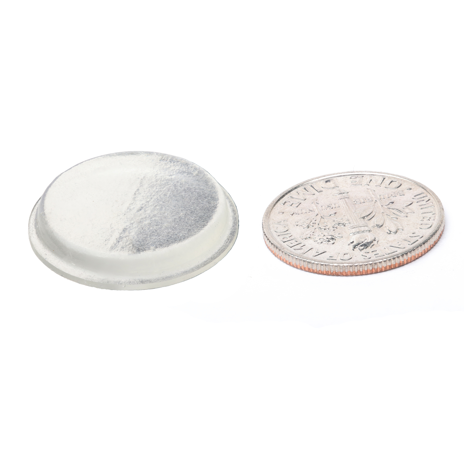 Round Low Profile Rubber Door Stop Bumper 3/4", Clear gallery