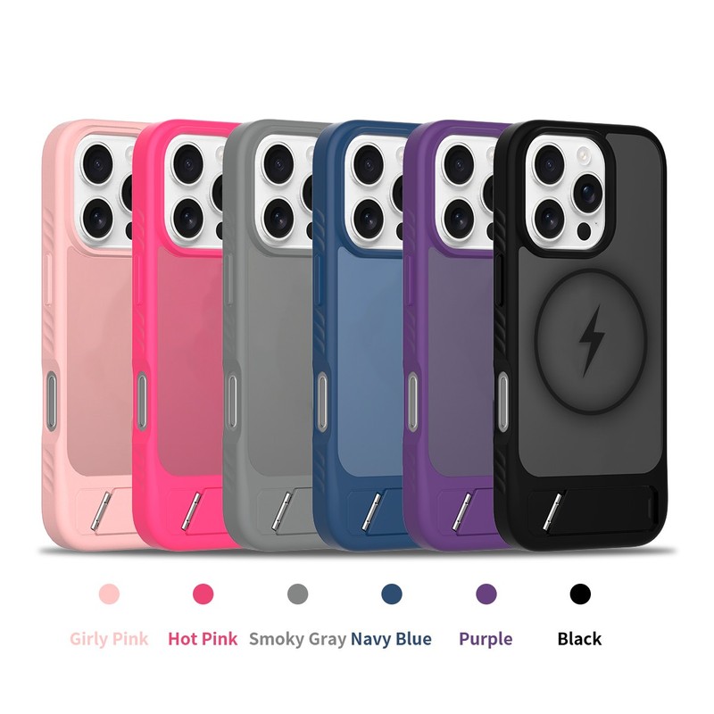 For iPhone 17 16 Pro Max 15 14 13 12 MagSafe Magnetic Shockproof Kickstand Case gallery