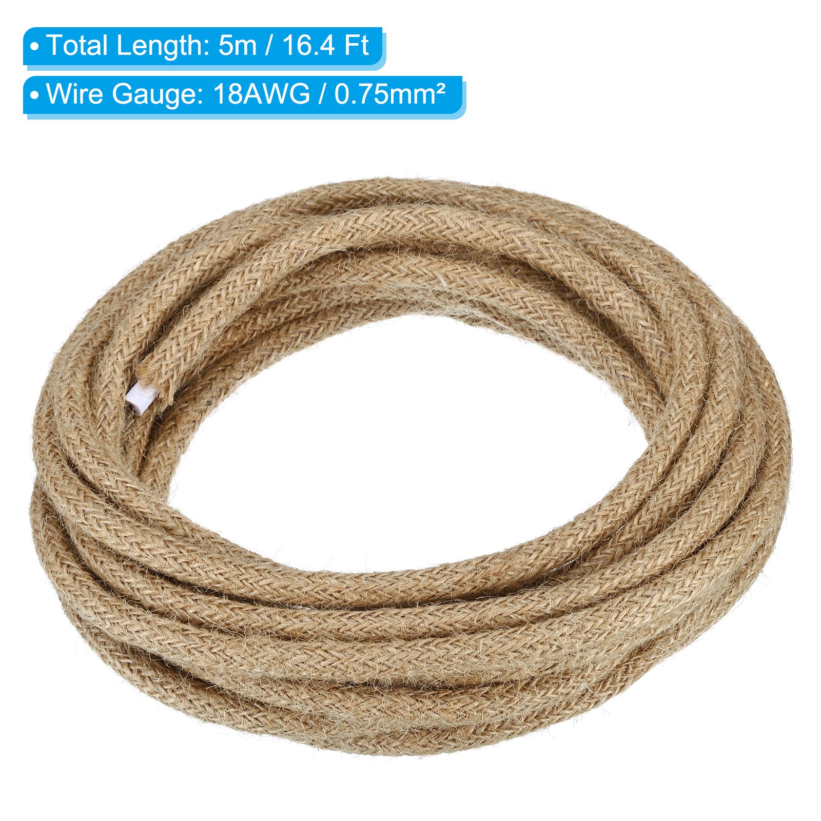 16.4ft 18AWG 2 Core Fabric Cloth Covered Round Wire, Linen gallery