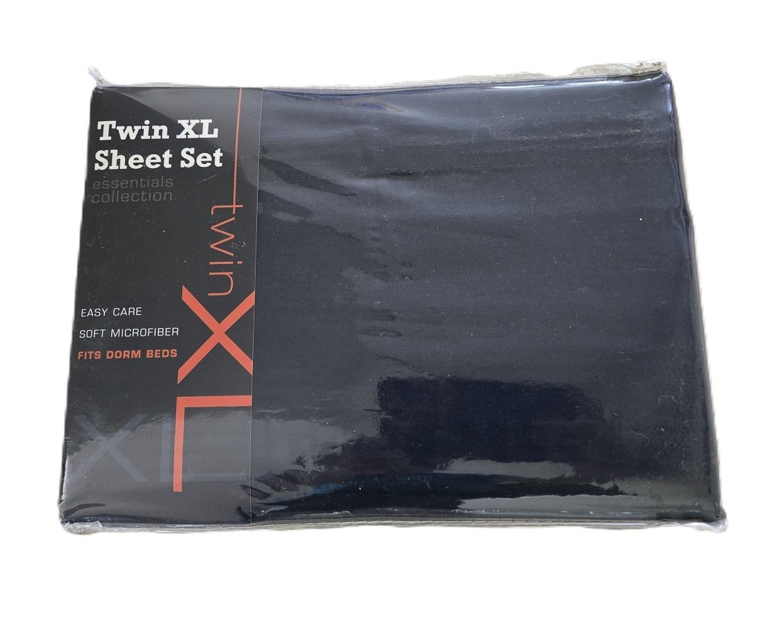 NIP Essential collection Navy Blue Twin XL Easy Care Sheet set for dorm rooms gallery