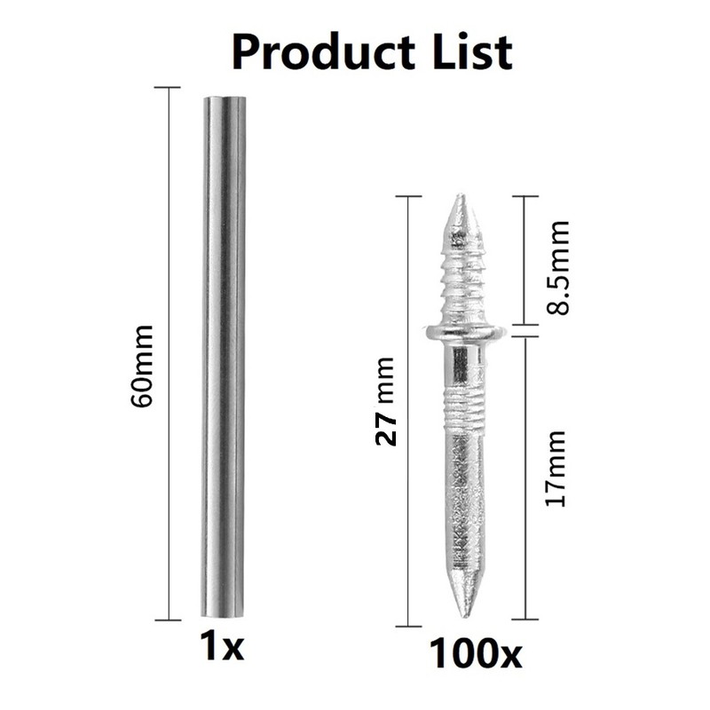 100Pcs/Set Double-Head Seamless Installation Nail With Sleeve Metal Nails gallery