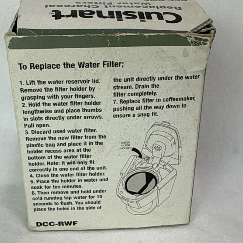 Cuisinart DCC-RWF Replacement Charcoal Water Filter - White 2 Pack gallery