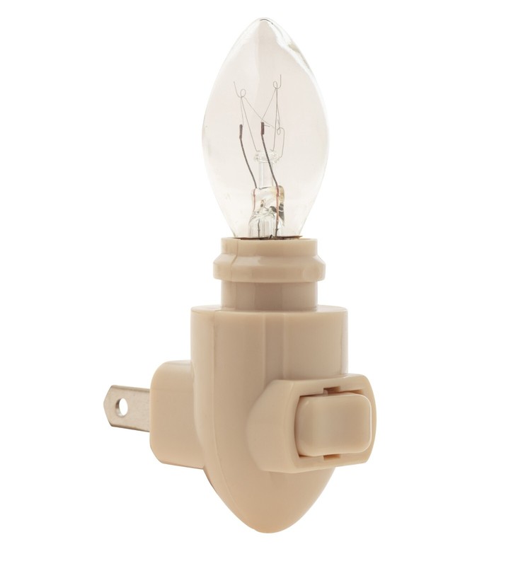 Ivory Plug In Night Light Module With 4 Watt Light Bulb, Pack of 4 Complete Sets gallery