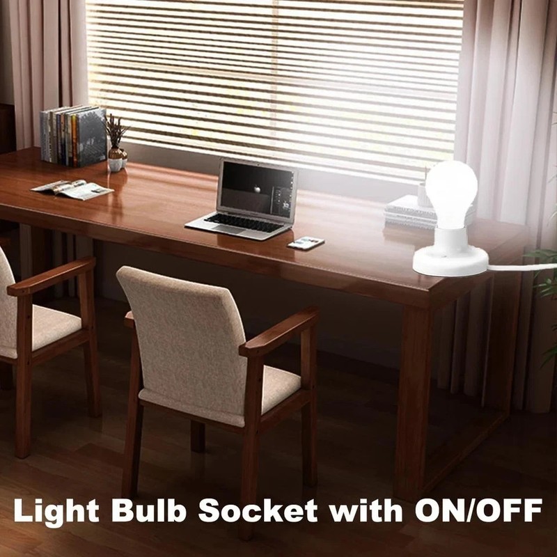 15 FT Light Bulb Base with Cord E26/E27 Light Socket with On/Off Switch, 110V-25 gallery