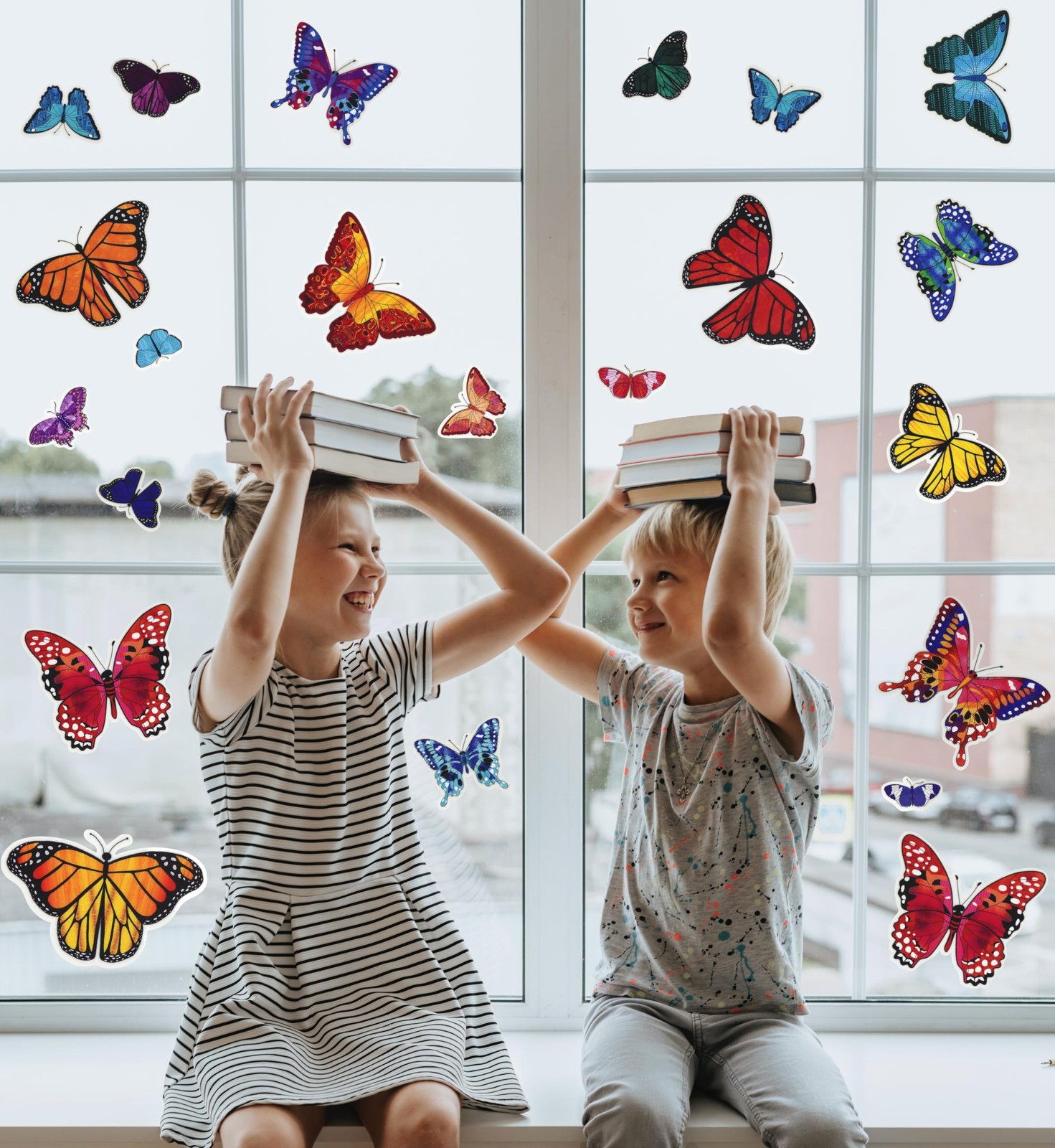 100-Count Static Cling Vinyl Window Decorations, Butterflies (5 Sheets of 20) gallery