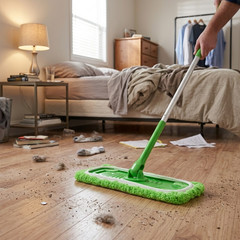 8 Pack Green Microfiber Mop Head Replacement Covers for Floor Cleaning