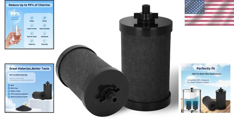 Alexapure 2387 Pro Filter Replacement, 2 Pack Black, 5000 Gal NSF Certified, ... gallery