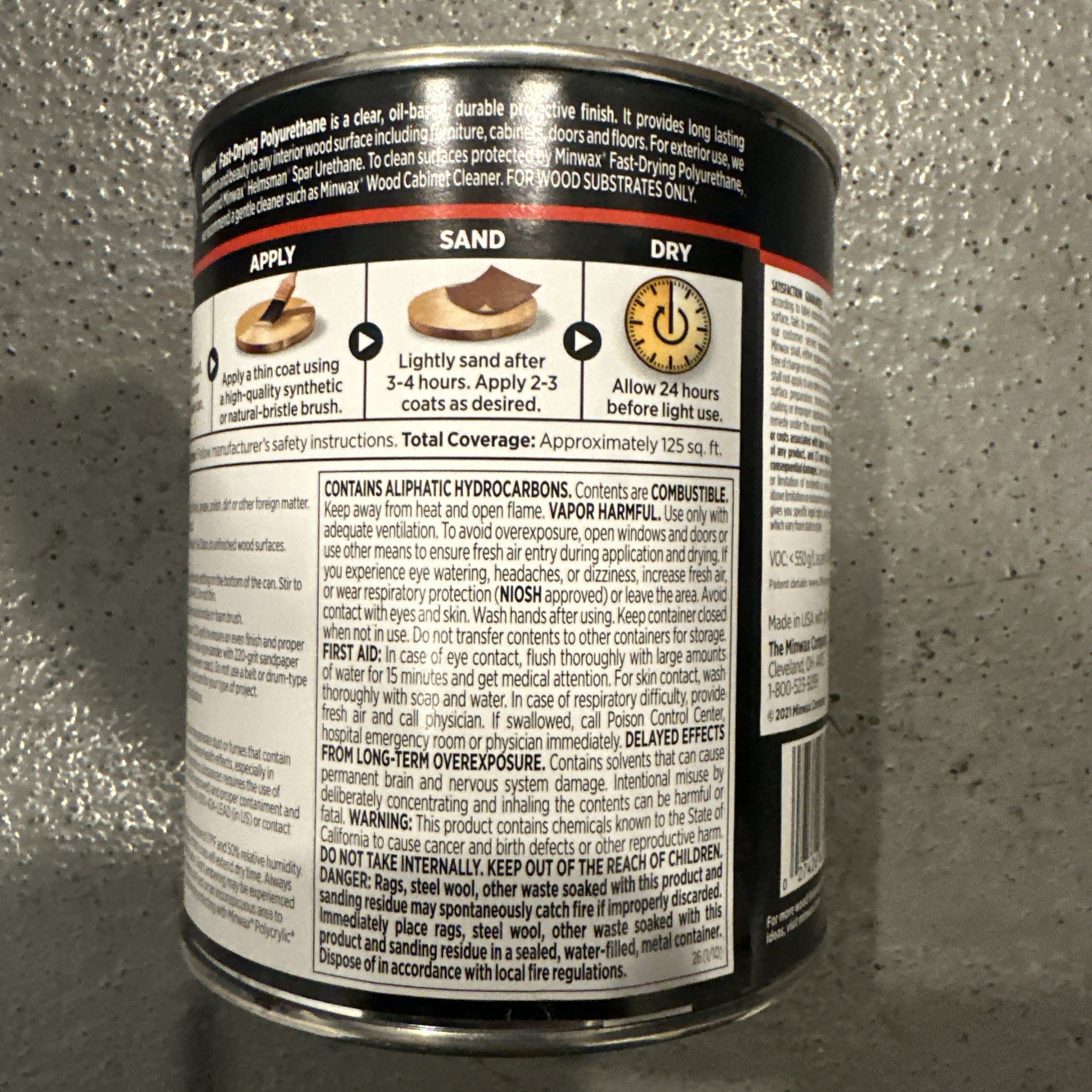 Minwax Water-Based Oil-Modified Polyurethane, Warm Satin 32 Oz gallery
