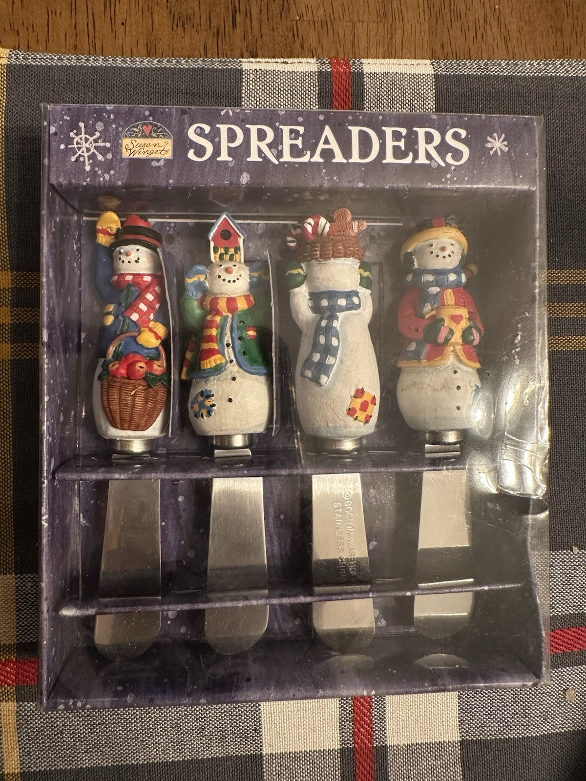 Hallmark Christmas Susan Winget Snowman Frosty Fun Spreaders Set (4) Box gallery