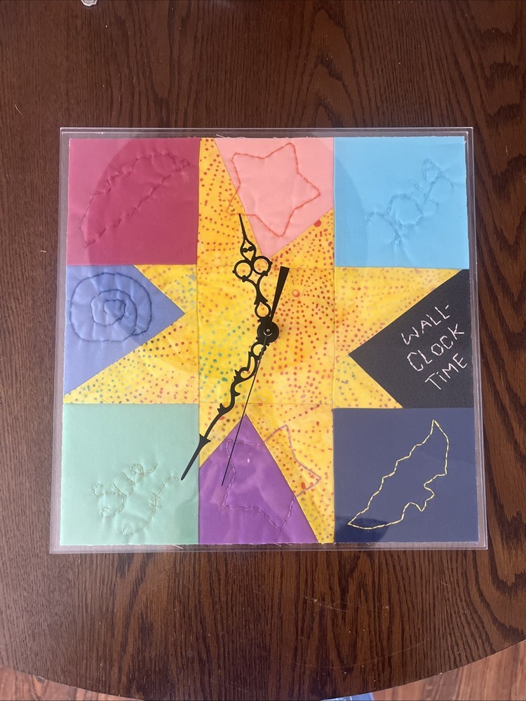 Handmade Quilted Wall Clock - Works - “Sue 2019” - Works Battery Not Included