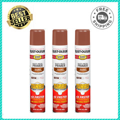 Rusty Metal Red, Rust-Oleum Stops Rust Primer Turbo Spray Paint, 24 oz (3 Pack)