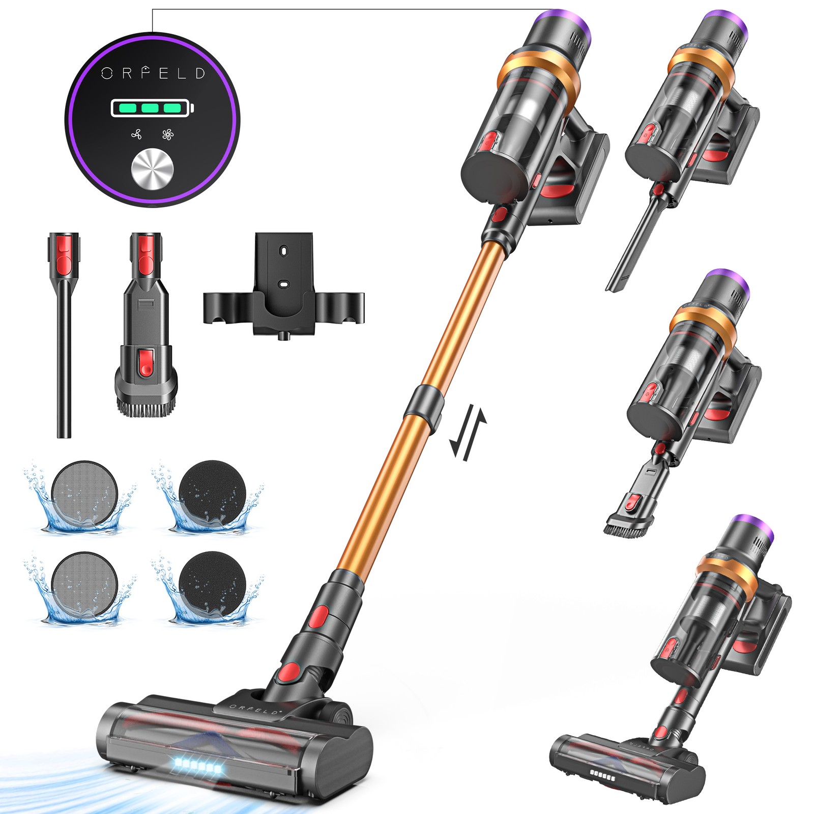 35KPA Cordless Vacuum Cleaner Stick Vacuums Lightweight Anti-tangle Brush Home gallery