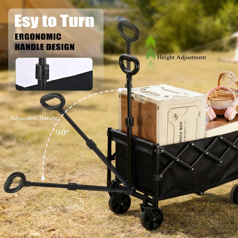 100L Folding Wagon Cart Push & Pull Beach, 350 lbs Weight Capacity Heavy Duty... gallery