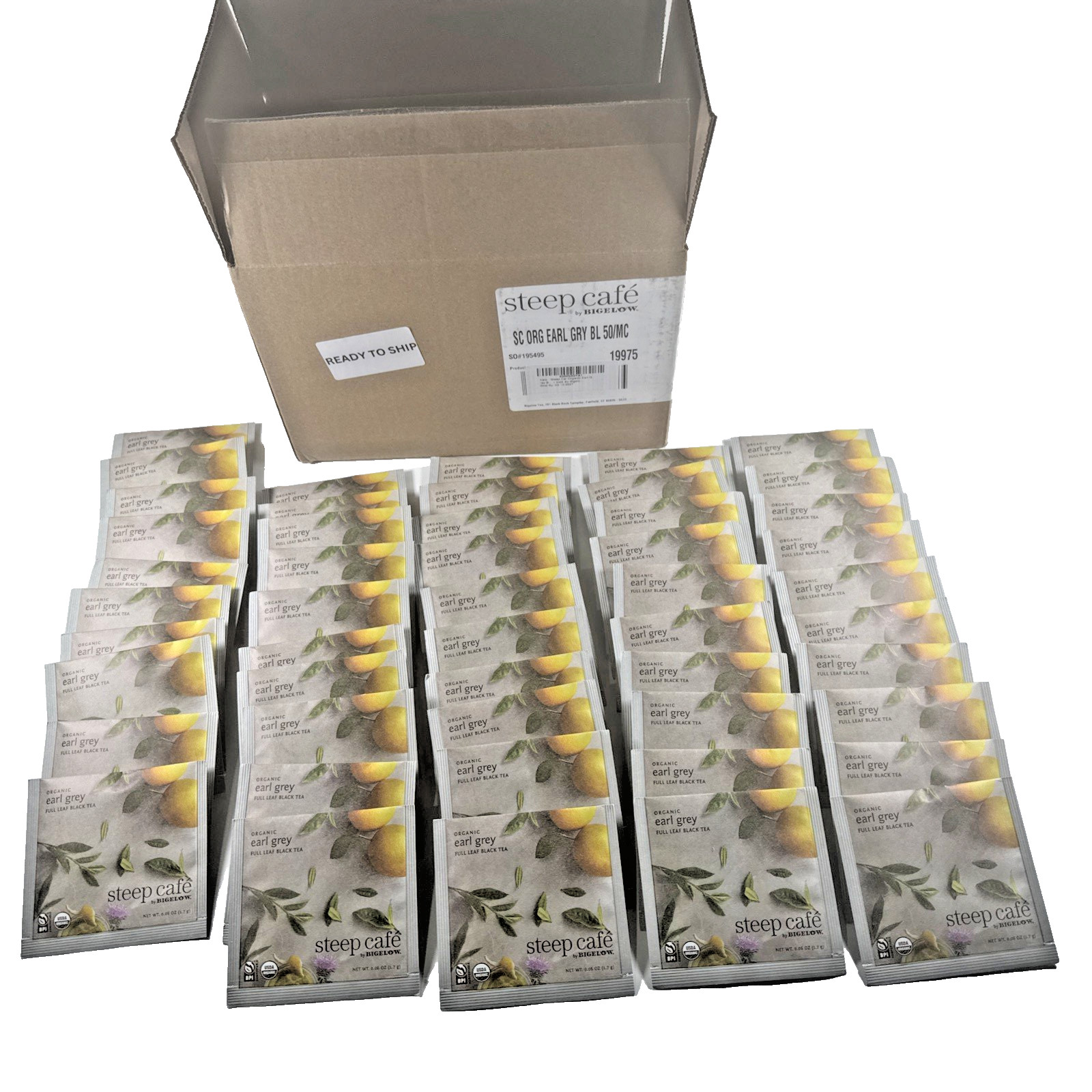 NEW 50 Individual SEALED Bags Steep By Bigelow Café Organic EARL GRAY gallery