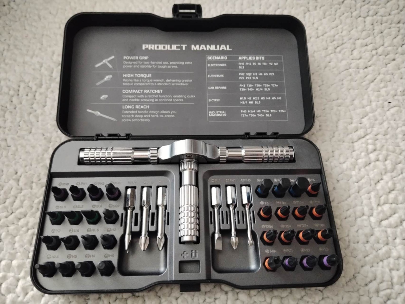 40-in-1 Magnetic Ratcheting Screwdriver Set For Assembly, Repair, Maintenance gallery