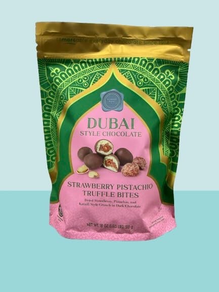 Dubai Style Chocolate Strawberry Pistachio Truffle Bites, 18 oz (Pack of 2) gallery