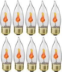 Creative Hobbies® 3W Flicker Flame Light Bulb-Flame Shaped, Stdard Base -10 Pack