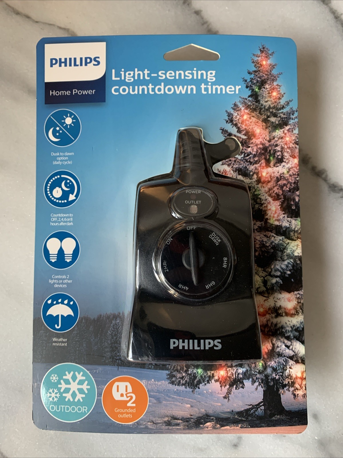 PHILIPS MECHANICAL OUTDOOR PHOTOCELL OUTLET TIMER DUSK to DAWN or 2 to 8 HOURS gallery