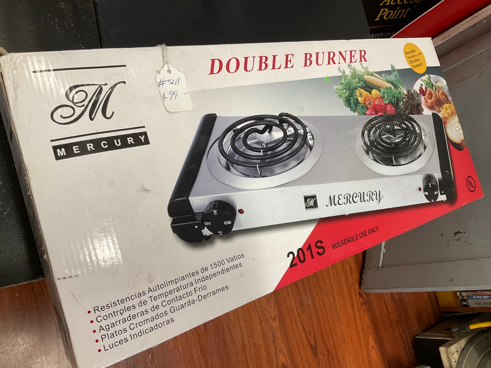 Mercury 201S Stainless Steel Double Electric Burner for Indoor Use Only gallery