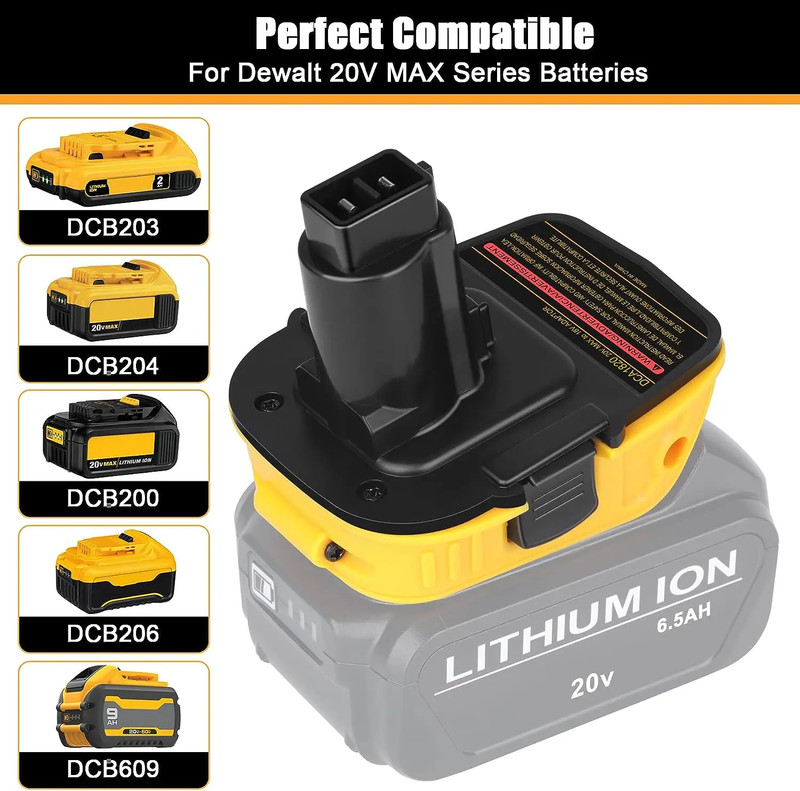 2X 18V To 20V MAX DCA1820 Adapter Converter For DEWALT 20 Volt Li-ion Battery gallery