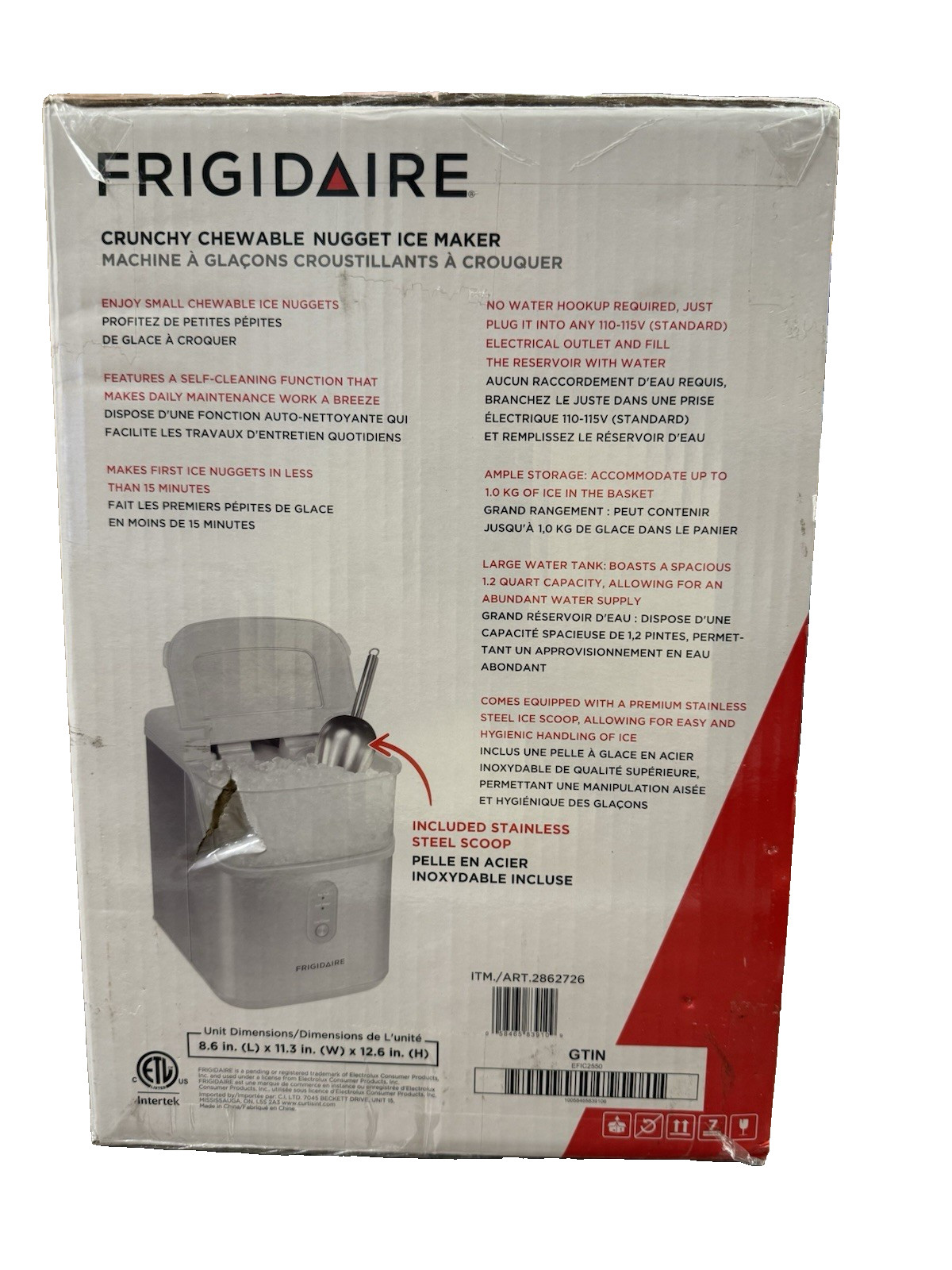 Frigidaire Crunchy,Chewable Countertop Nugget Ice Maker,33 lbs,SS Scoop,EFIC2550 gallery