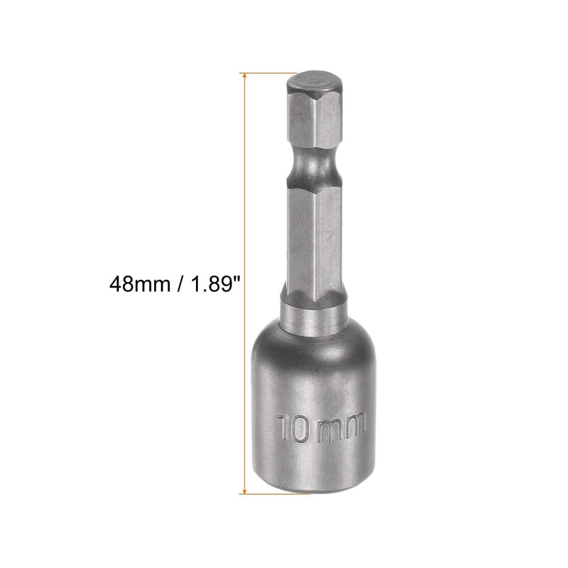 uxcell Quick-Change Nut Driver Bit, 1/4" Hex Shank 10mm Magnetic gallery