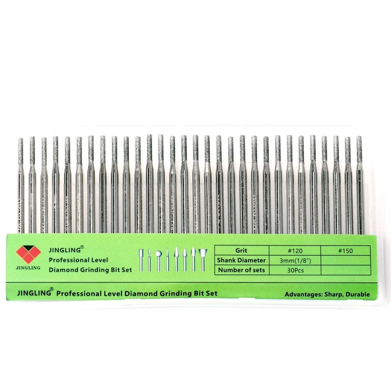 30Pcs 1-3mm Cylindrical Diamond Drill Bits Kit for Dremel Stone Lapidary Tools gallery