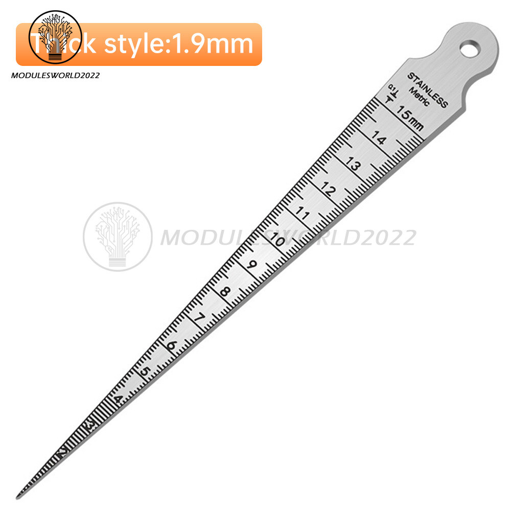 Stainless Bore Gauge 0-15mm Measuring Taper Gauge Metric & Inch Inspection Ruler gallery