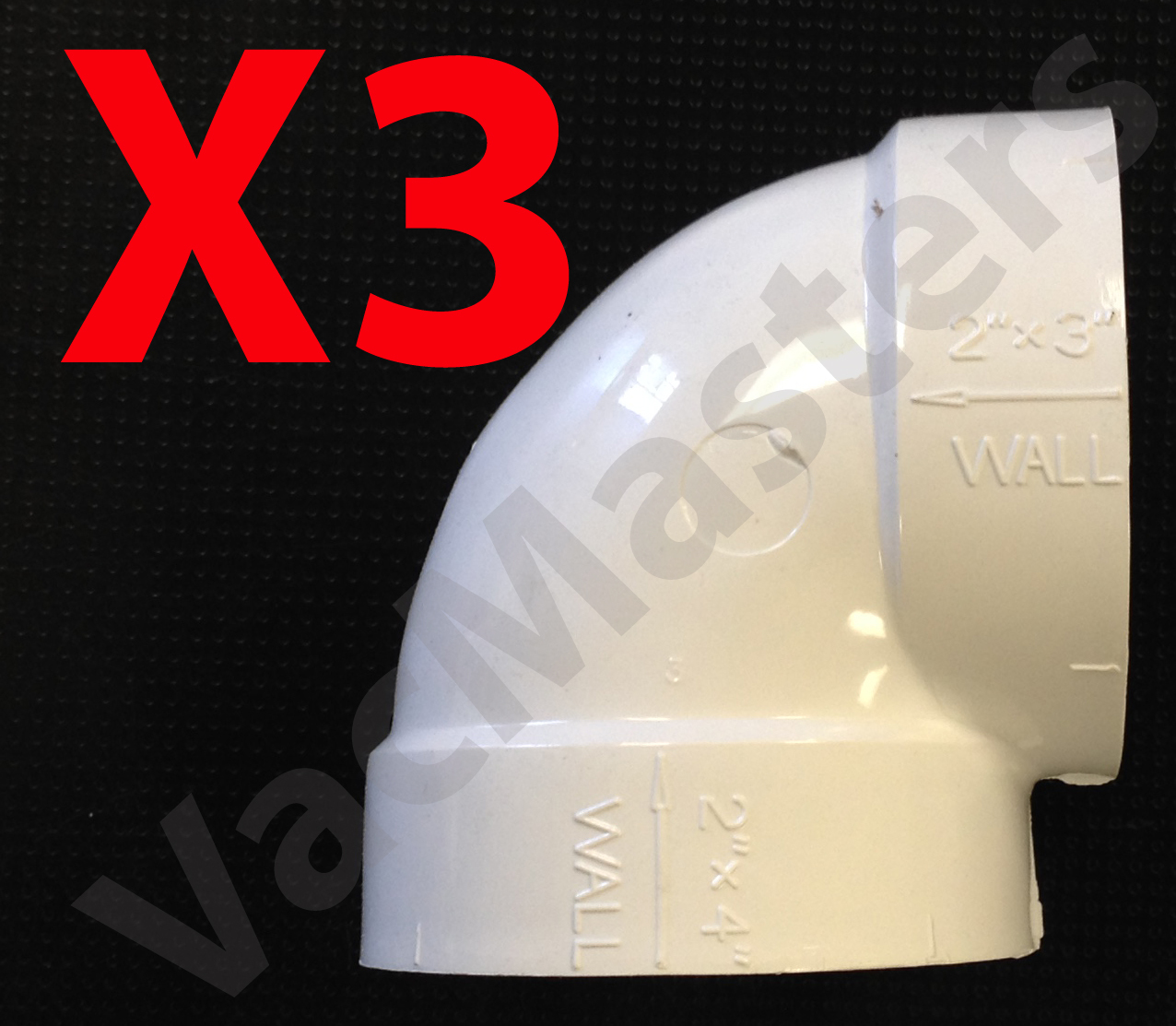 Central Vacuum 2" PVC 90 degree "short" elbow - Used for rough-in (qty 3) gallery