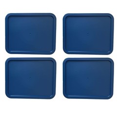 Replacement Lids for Pyrex 7210-PC 3-Cup Rectangle Navy Blue 5.75×7.75″ 4-Pack