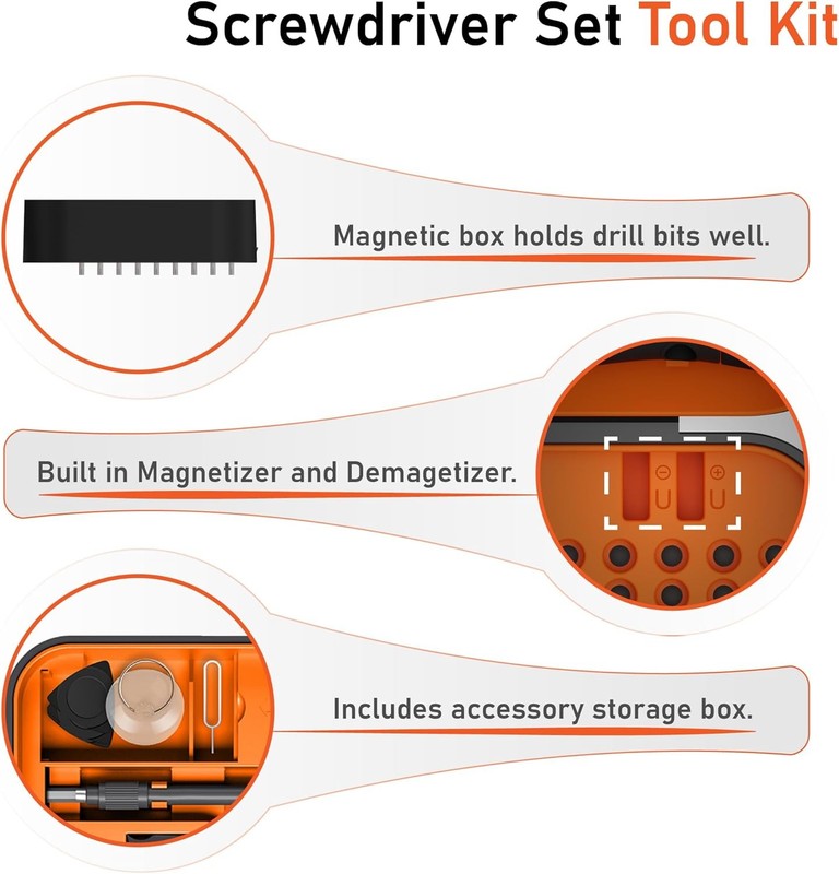 130PCS Precision Screwdriver Set Repair Tool Kit with 117 S2 Steel Bits Case gallery