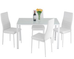 Dining Table Set Glass for Small Spaces Kitchen Table and Chairs Home Furniture