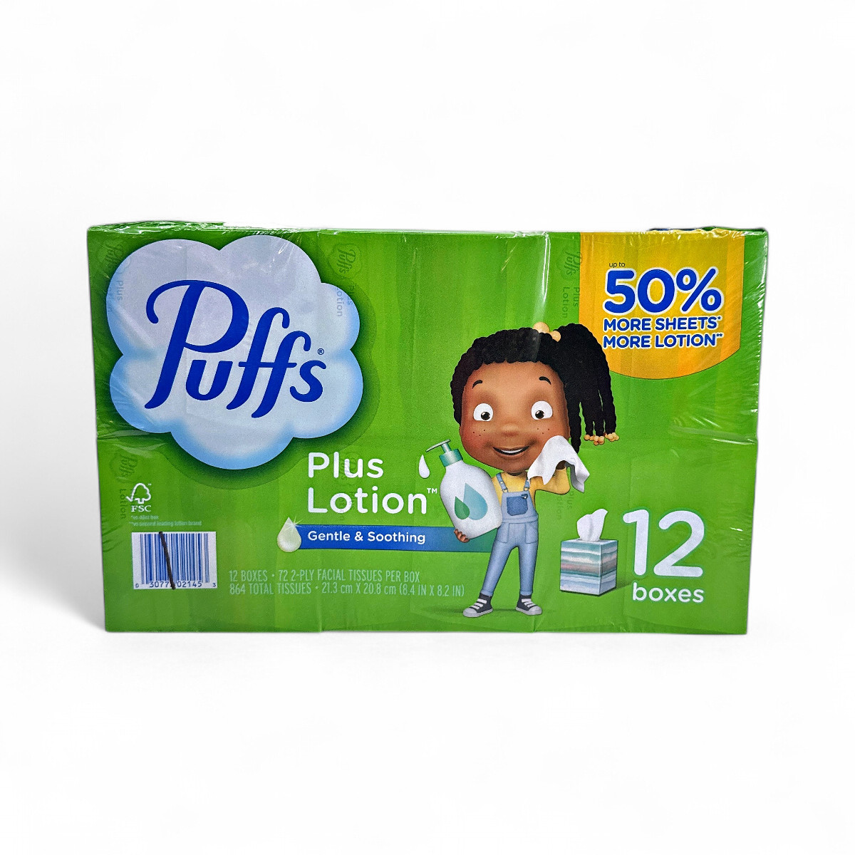 Puffs Plus Lotion 2-Ply Facial Tissues Cube Boxes - 12 Count gallery