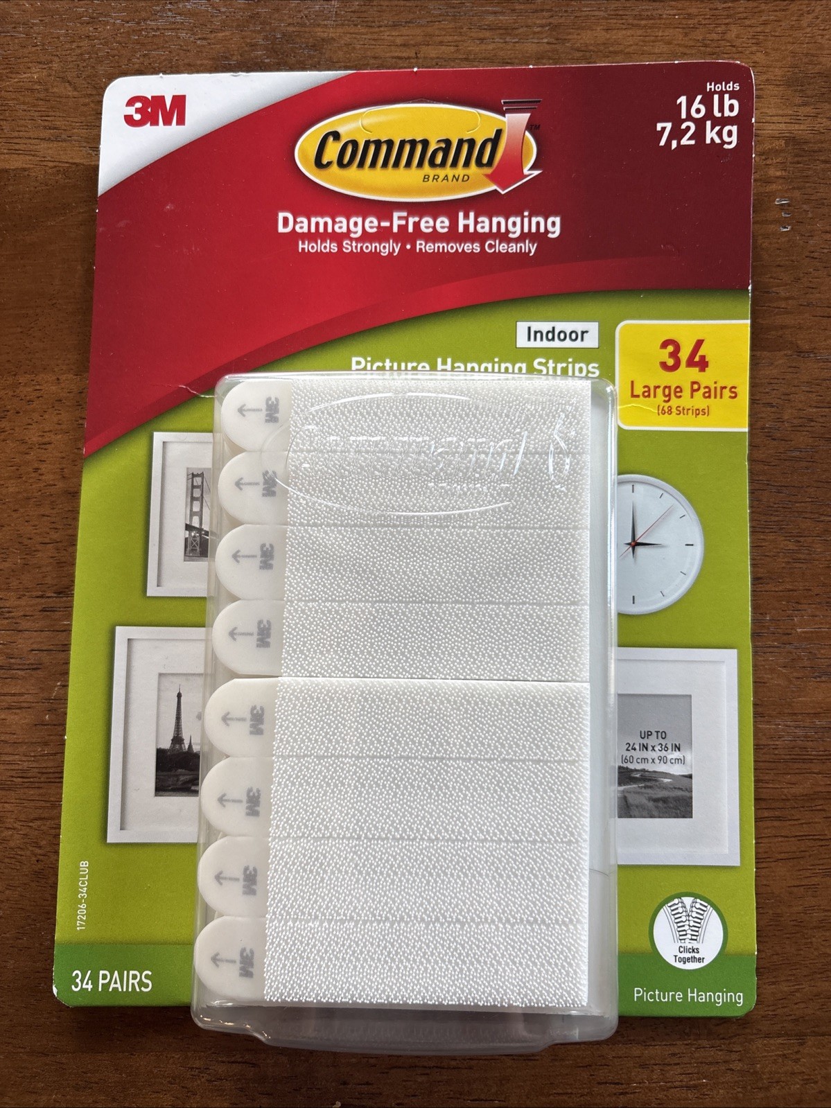 3M Command Picture Hanging Strips 34 Pairs 68 Large Strips Hold 16 lbs gallery
