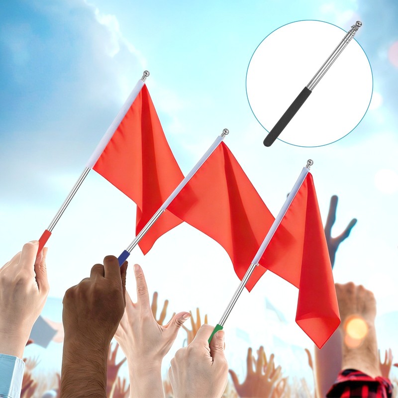 1-Pack Telescopic Handheld Flagpoles, 5.2ft/1.6m Stainless Steel Pole [Black] gallery