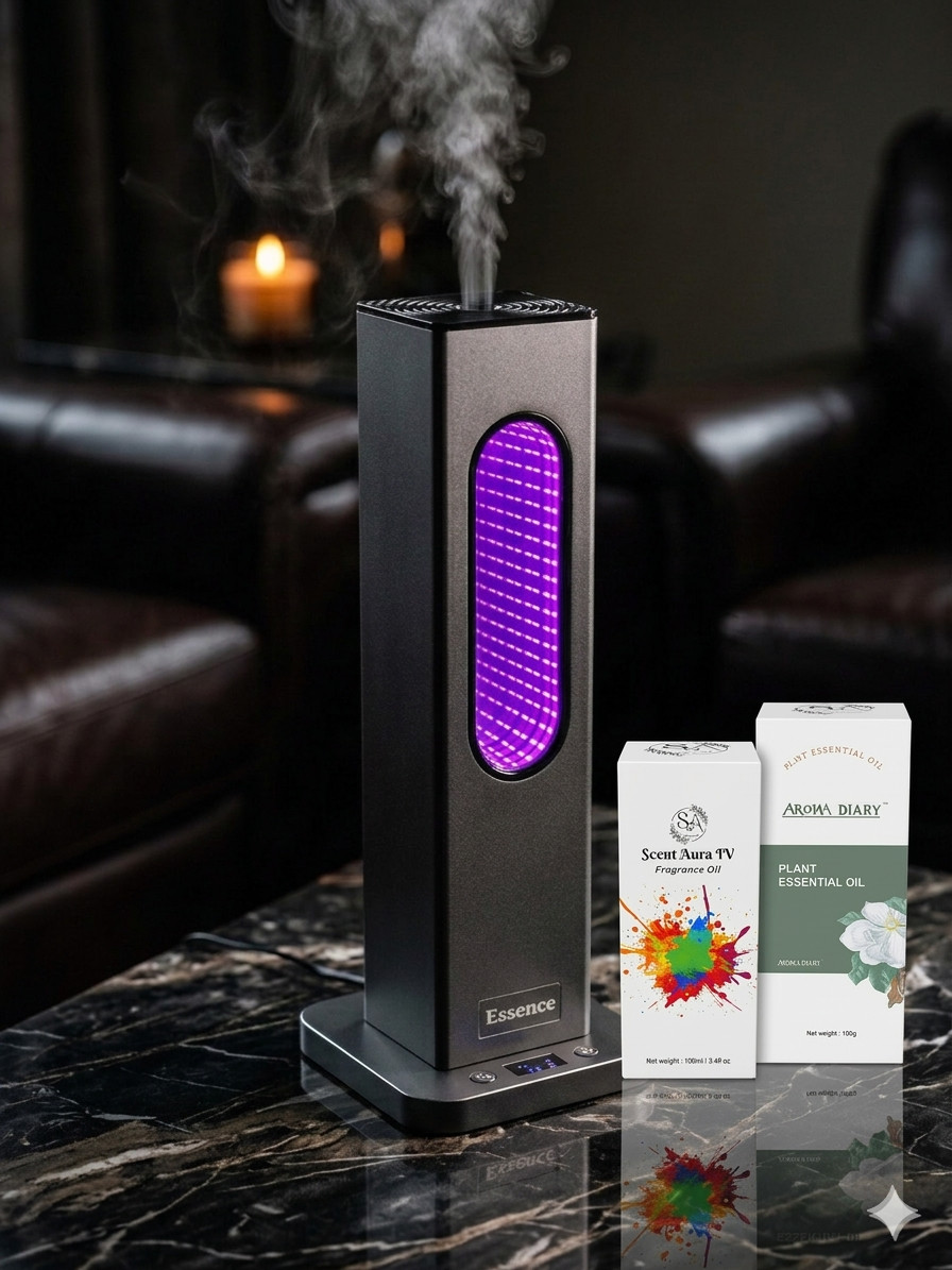 ATMO Essence Infinity LED Tower Aroma Diffuser + 2 Fragrance Oils Home Decor gallery