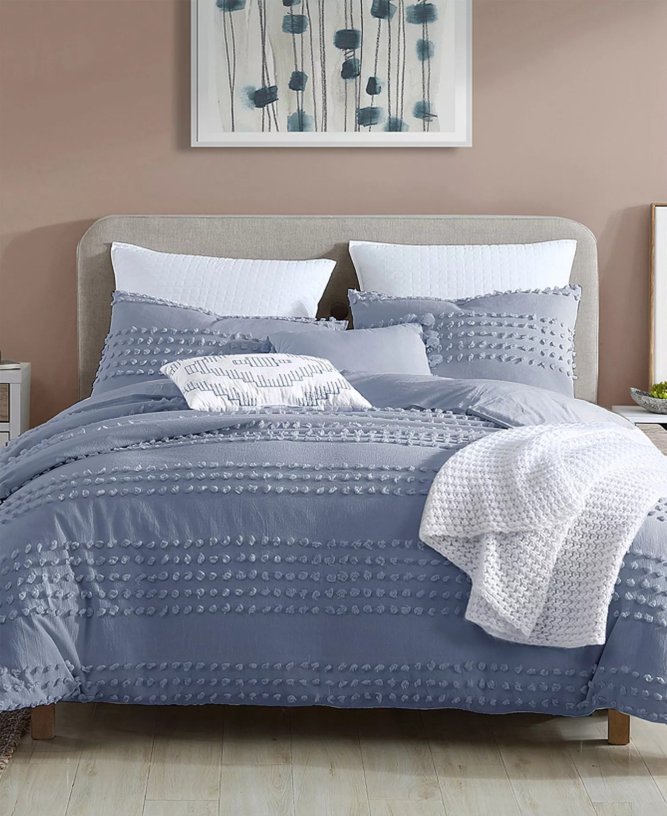 Swift Home King Comforter Set 5pc Marilla Dot Faded Denim Blue gallery