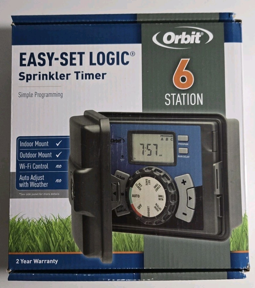 Orbit 27896 Easy Set Logic Sprinkler Timer 6 Station Water Smart Indoor Outdoor gallery
