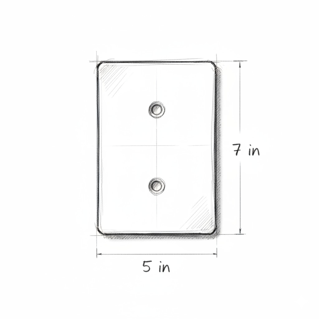 Oversize Blank Electrical Cover Wall Plate 5x7 Jumbo White Large 1-Gang USA Made gallery
